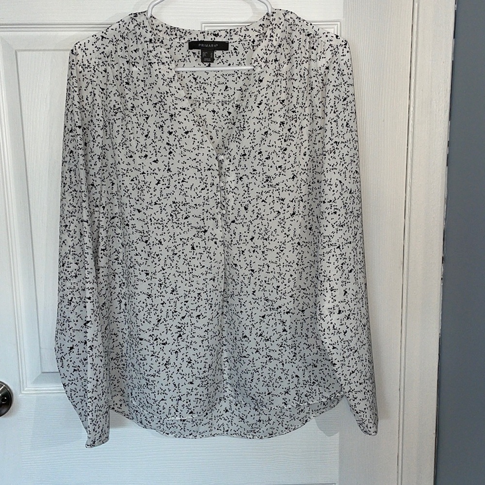 White and black blouse!!